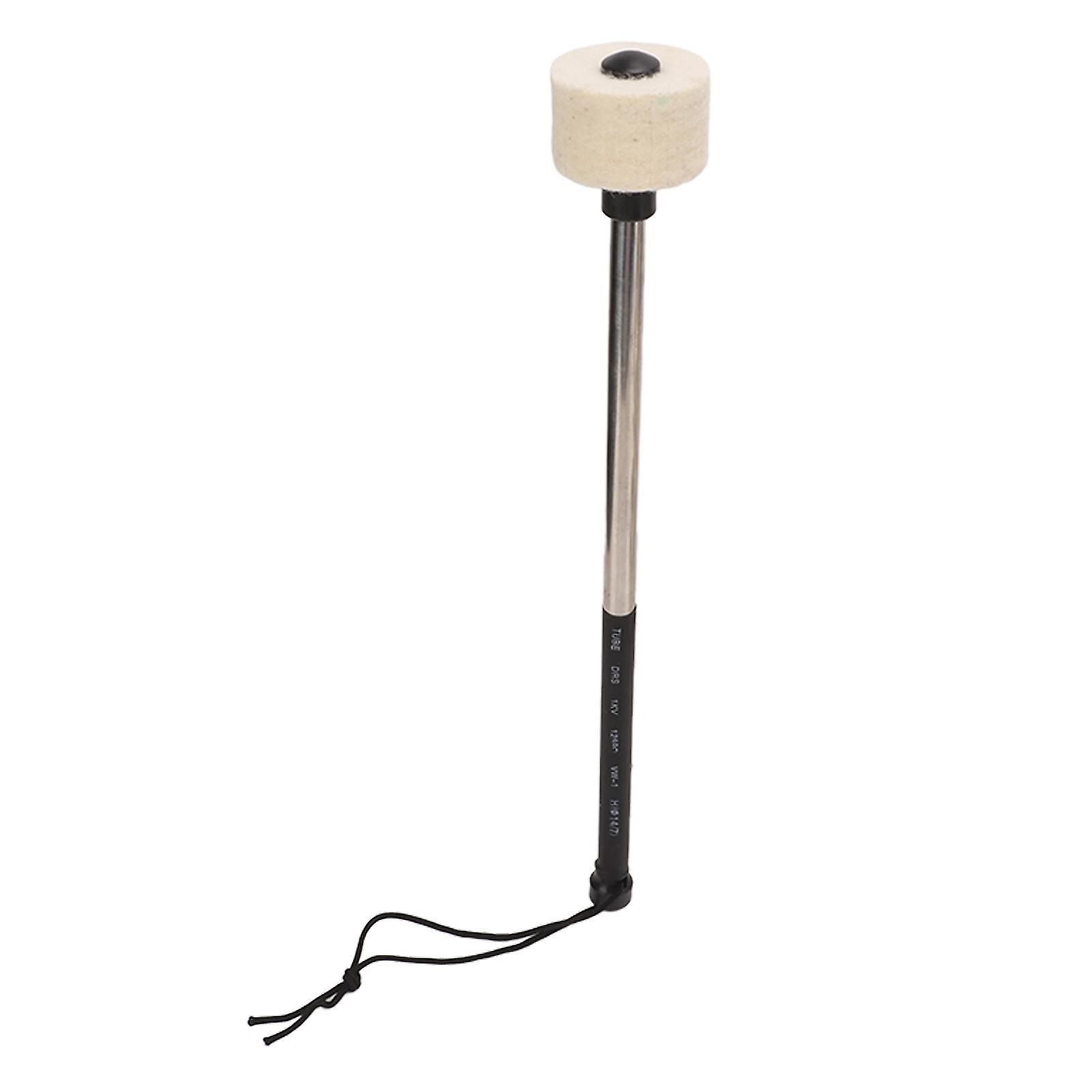 White Felt Drum Mallet Percussion Accessory with Stainless Steel Stick for Performance