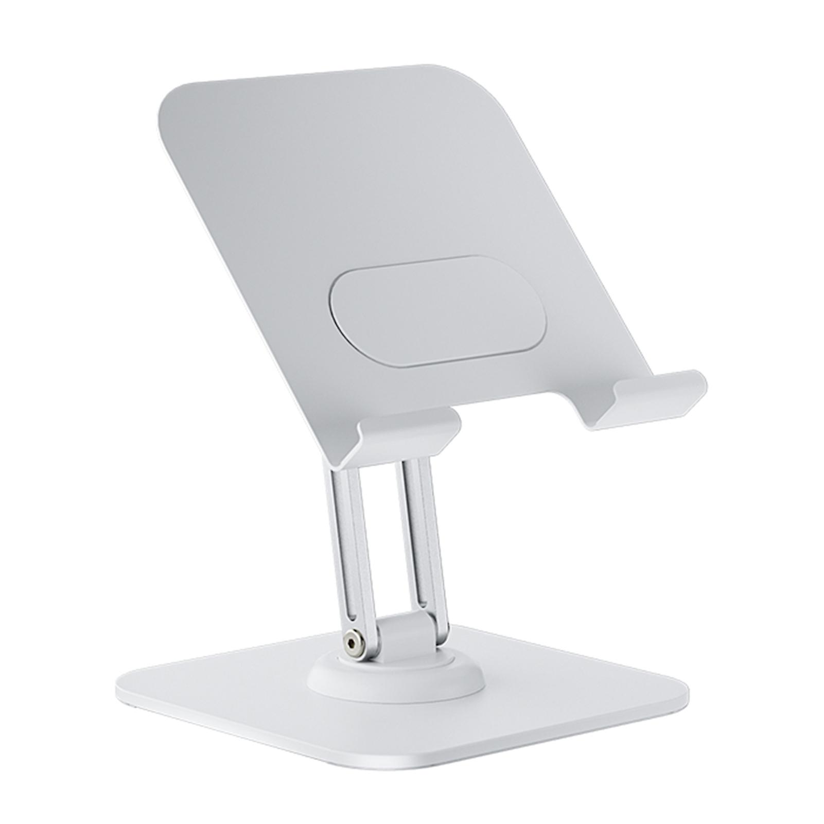 Foldable Metal Phone Stand with Rotatable Base Adjustables Height Phone Bracket for Home Kitchen Office