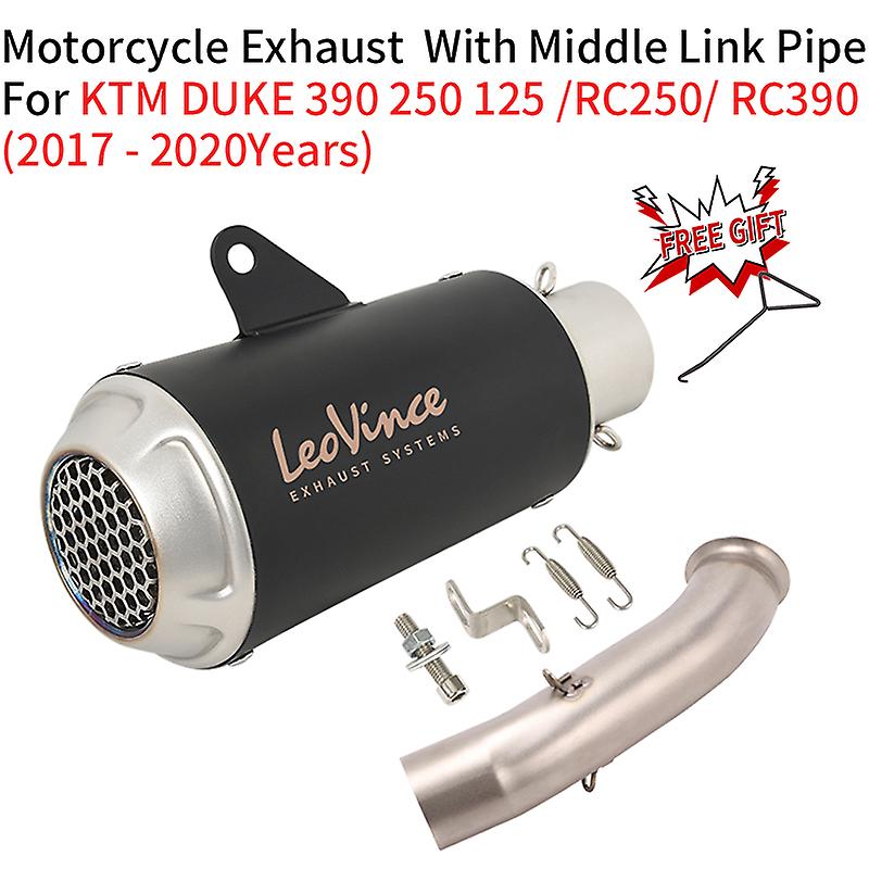 51mm Motorcycle Leo Vince Exhaust System Muffler Escape Modified Mid Link Pipe For KTM DUKE 125 250 390 RC390 RC250 2017 - 2020