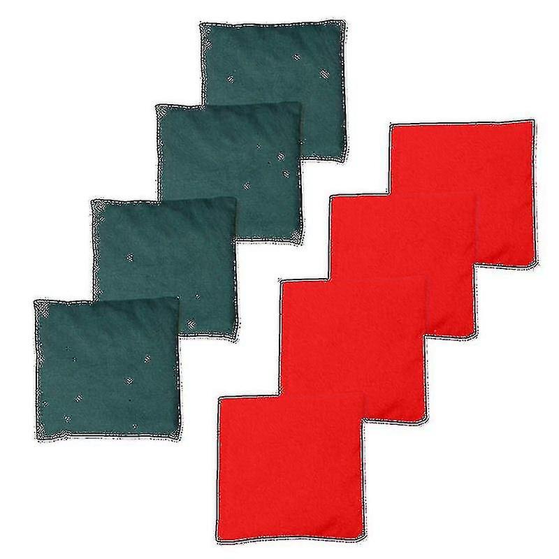 8pcs wetterfeste Cornhole Bean Bags Set - 4 * Rote Sandsäcke 4 * Grüne Sandsäcke