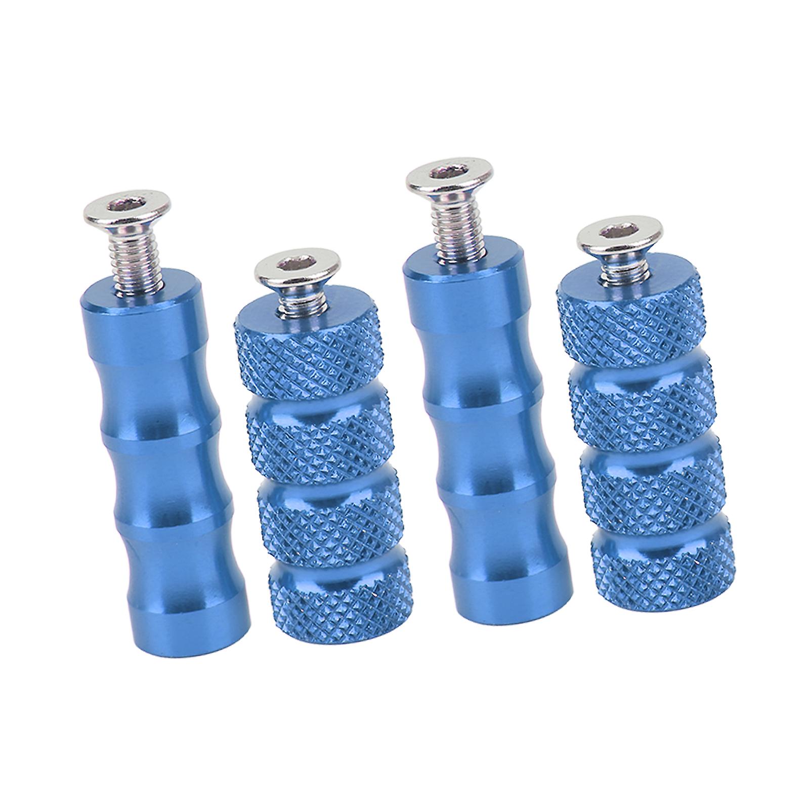 2 Pair Motorcycle Brake Foot Peg CNC Process Plating Precise Fit For M6 6mm Mounting Bolts Motorbike Blue 