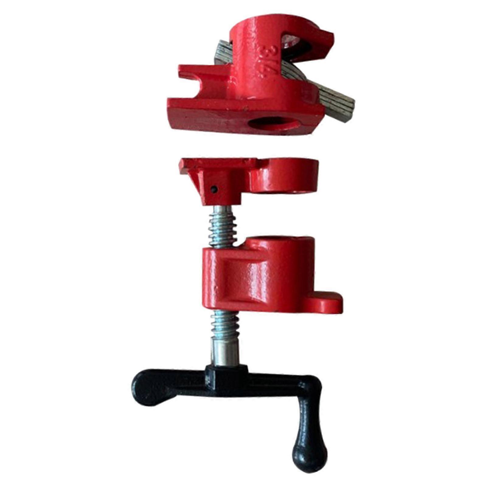 2 قطعة 3/4 الأنابيب المشبك تركيبات الثقيلة اليد كرنك مريح مقبض الحديد الزهر الخشب الإلتصاق الأنابيب مجموعة المشبك