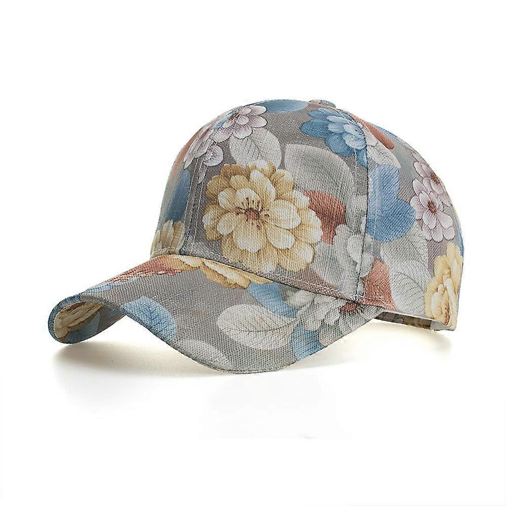 Women's Blue Floral Adjustable Baseball Cap