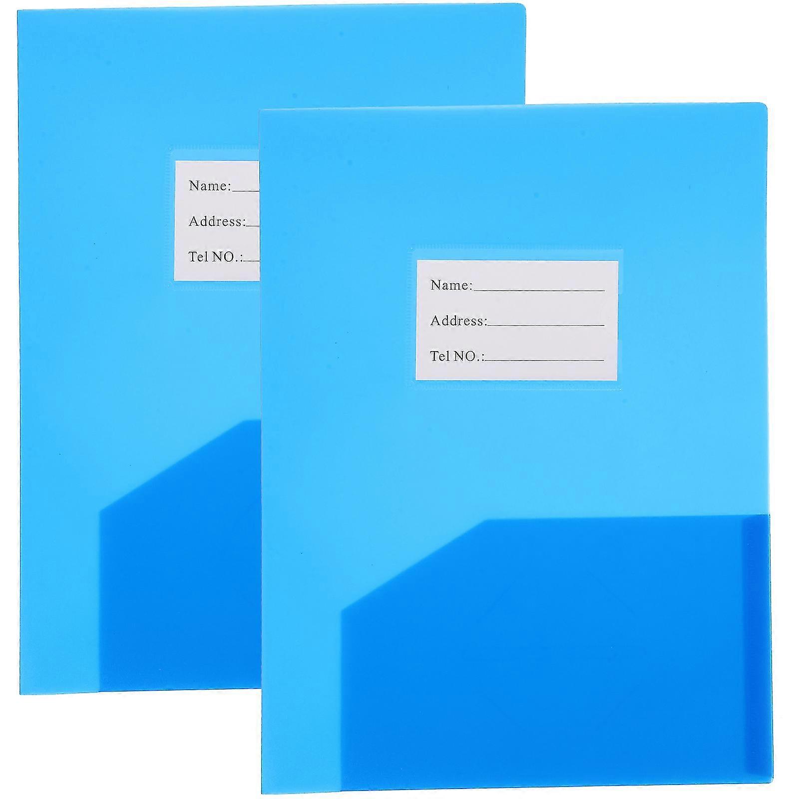 2pcs Office File Pocket Document Folder Plastic File Folder Papers Folder Office Supply