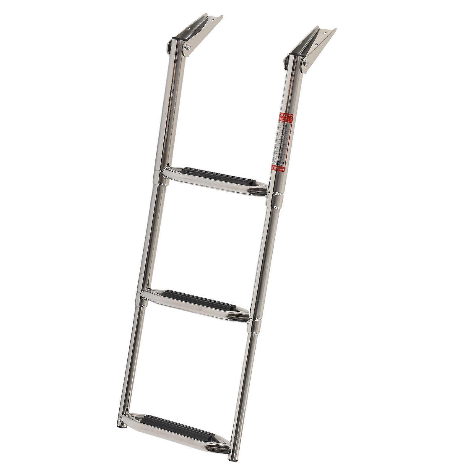 3 Step Boat Ladder Marine Stainless Steel Ladder 400lbs Bearing Silver For Yachts RVs Trucks E2U111