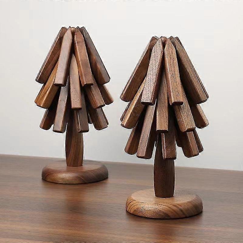 Wooden Trivets For Hot Dishes Insulation Pad,tree Shape Trivet Set,christmas Gif