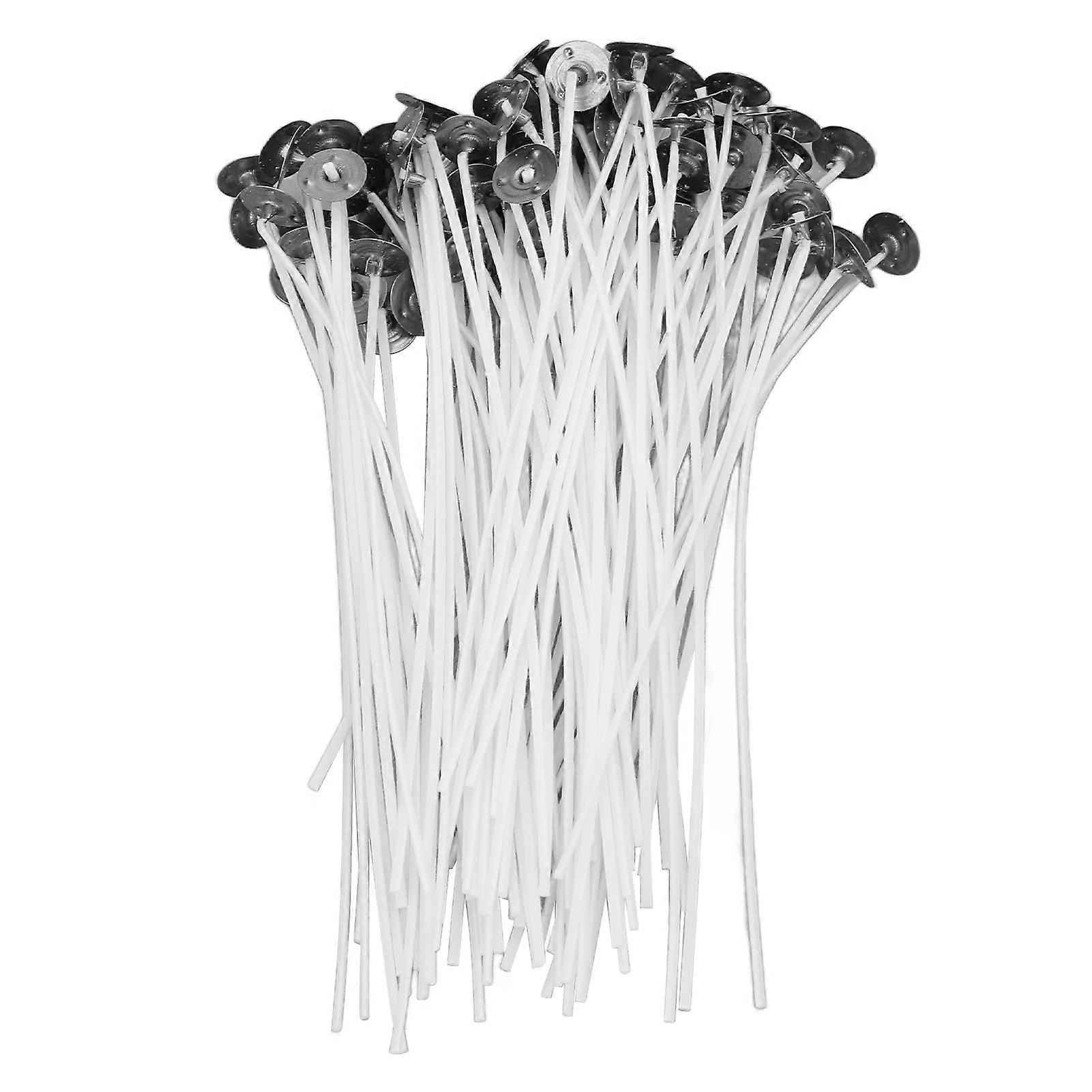 100pcs Cotton Candle Wick 15cm/5.9in Ordinary White Soy Wax With Base For Scented Candles Making