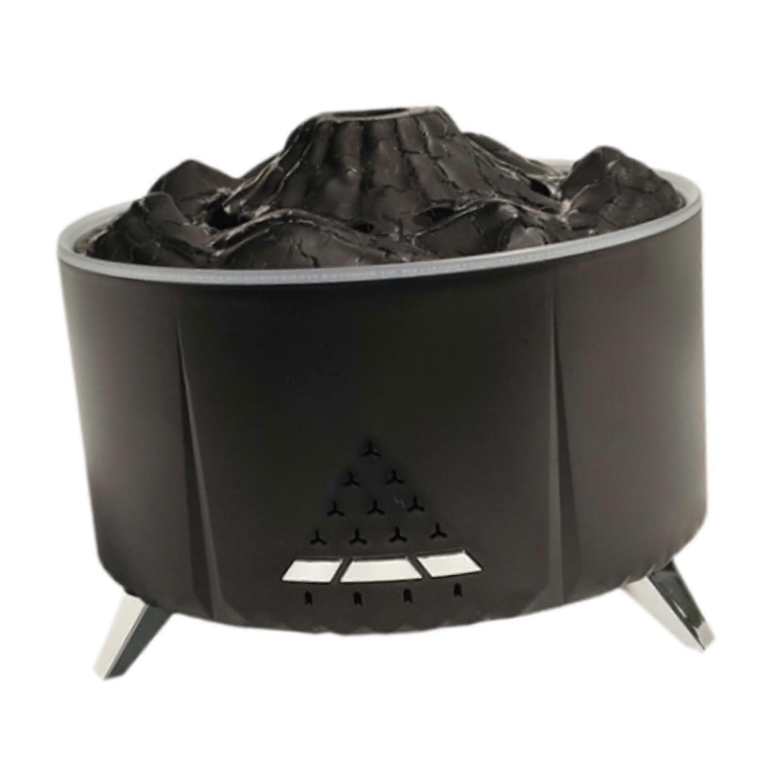 Flame Humidifier with Speaker Gift Fireplace Simulation Humidifier for Hotel Black