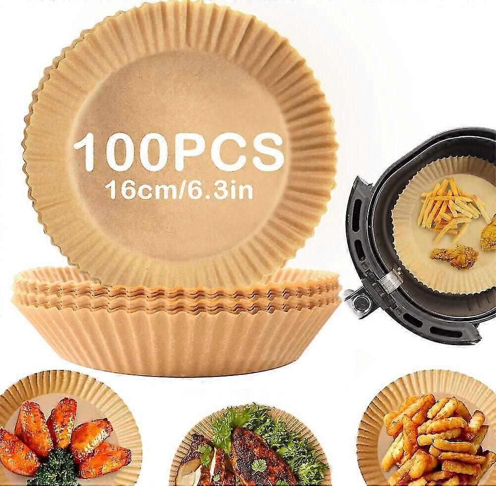 100pcs Air Fryer Liners Non Stick Paper Trays Parchment Steamer Mat For Ninja