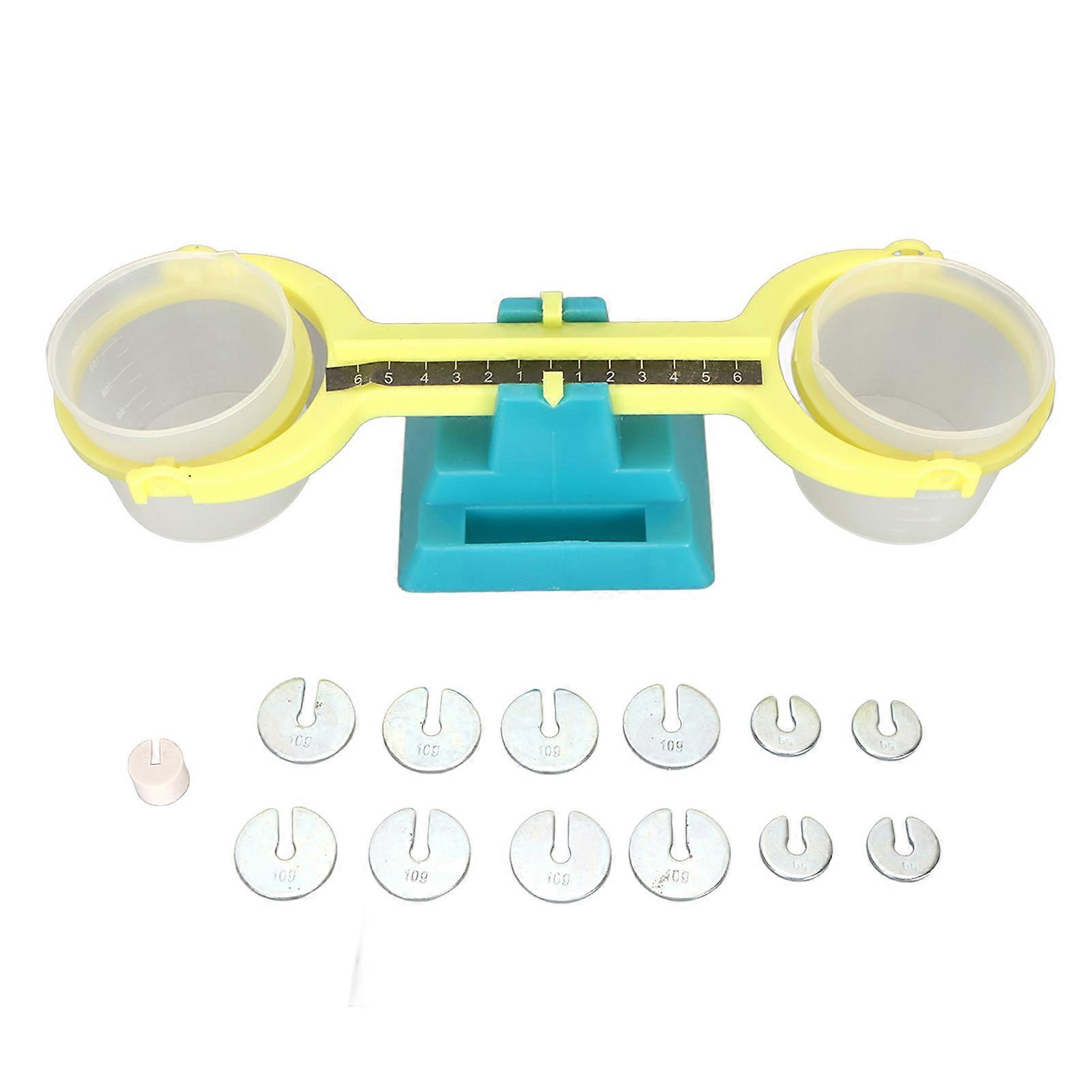 Double Bucket Balance Educational Plastic Kids Students Balance Scale for Mass Measurement Teaching