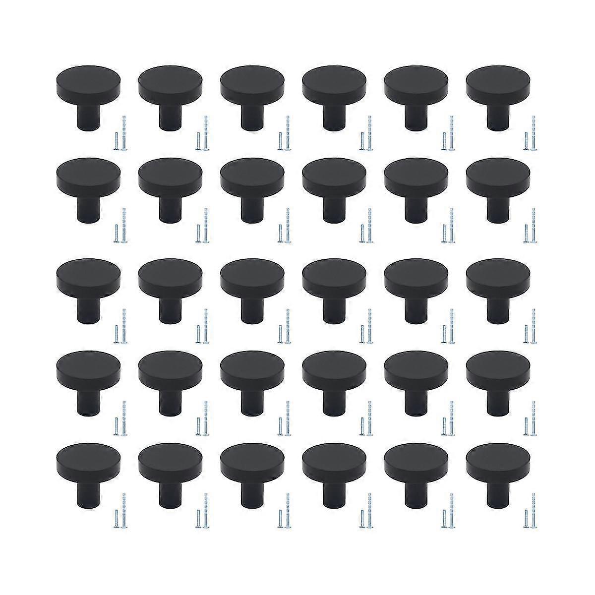 30pack Cabinet Knobs, Solid Dresser Knobs Drawer Knobs Kitchen Cabinet Knobs, Single Hole Knob For