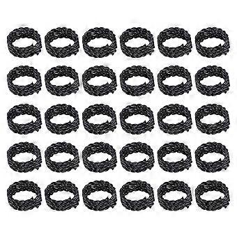 30 stk Parykk tilbehør Hair Extensions Crimp Rings Hair Braids Dreadlock Perler Mansjetter Clips (svart)