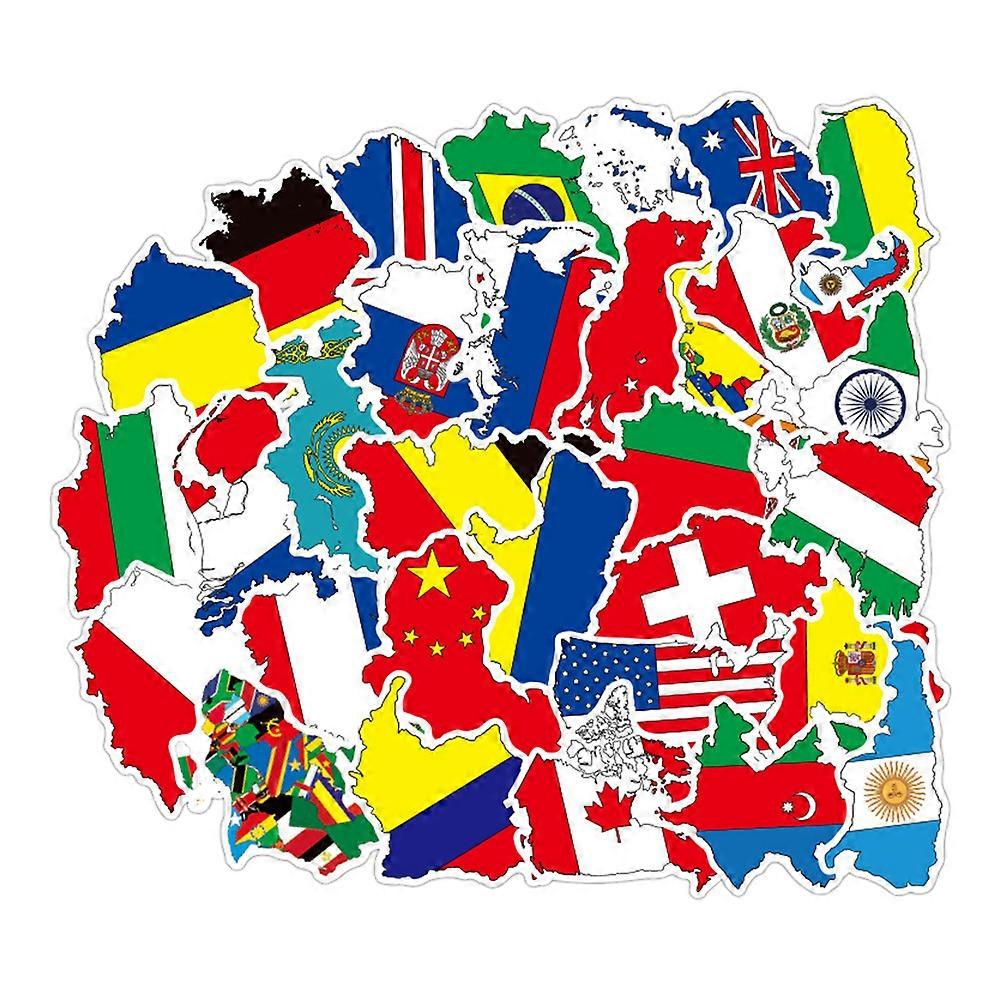100pcs粘着性国旗パターンステッカー車体ステッカーカーガラスデカール