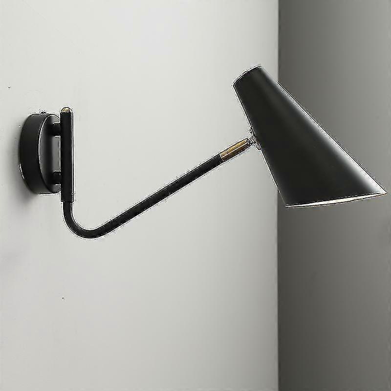 Industrial Adjustable Wall Lamp With Switch Reading Bedside Led E27 Wall Lamp (black)