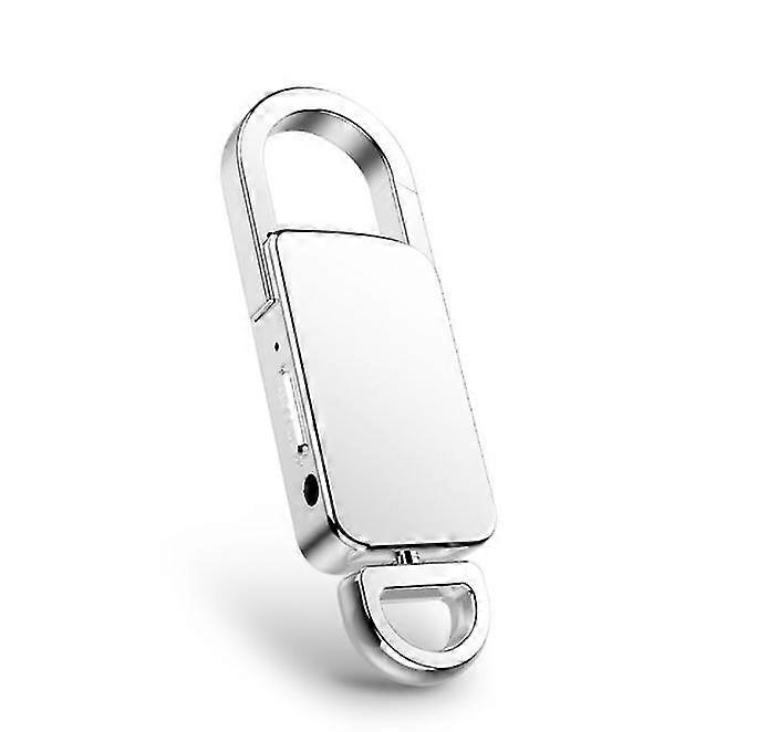 Keychain Recorder, Active Recording USB Flash Drive, MP3 Player-4GB(Silver)
