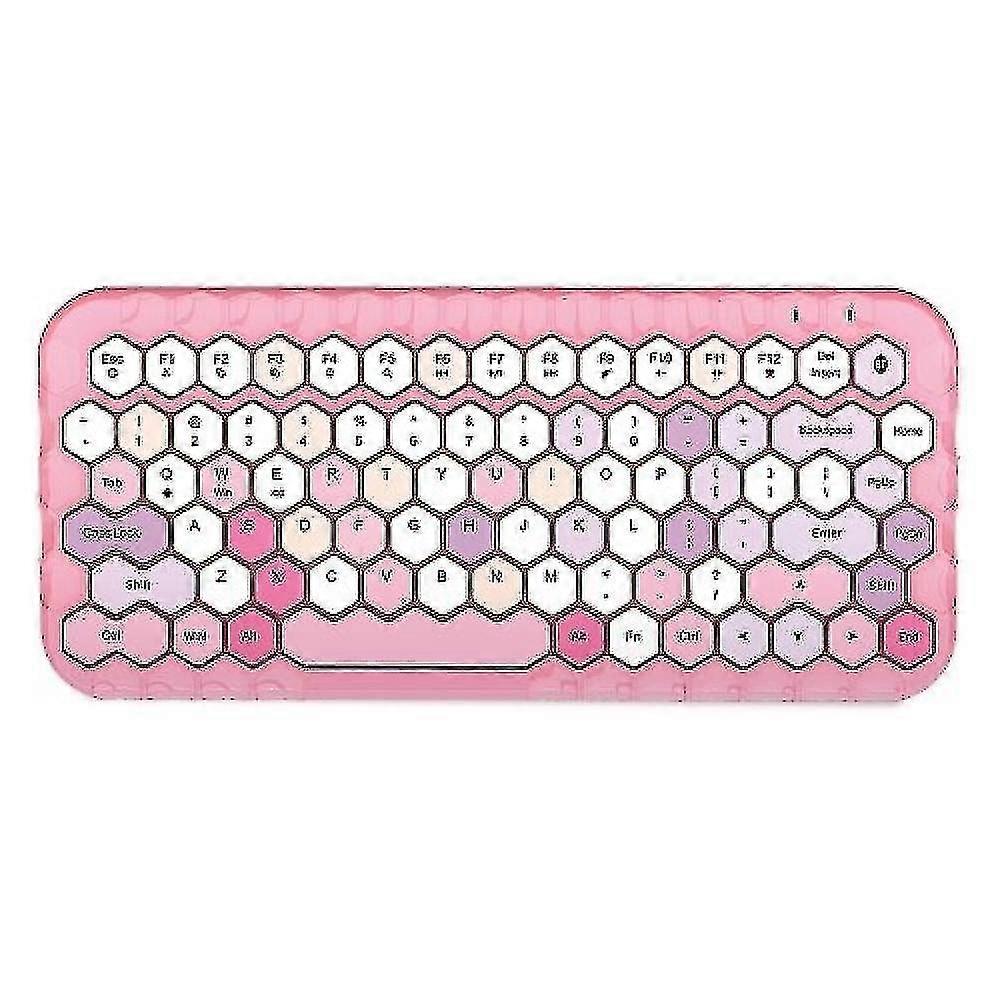 Mofii Honey Bt Wireless Bt Keyboard Mixed Color 83 Key Mini Portable Pink