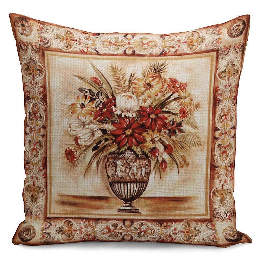 Fronhas Retro Impressas Capa de Almofada Vaso com Flores Design de Capa de Almofada de Sofá de Carro 845jpjcjh