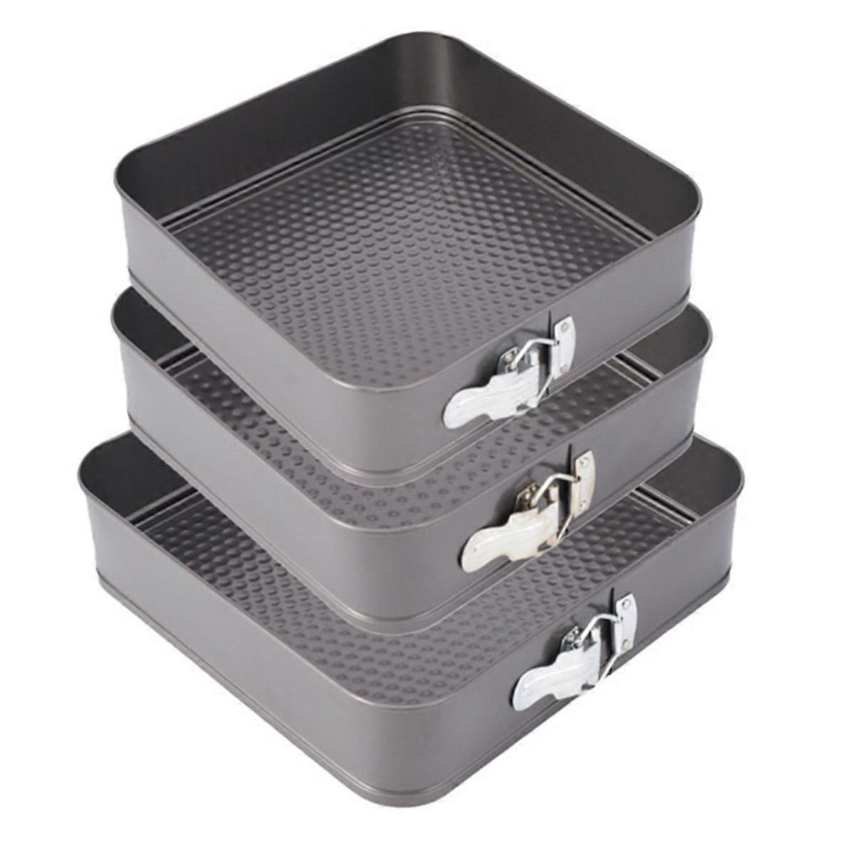 Cheesecake Baking Pan Spring Non-Stick Metal Square Baking Mold Spring Pan Leak-Proof Removable Kit