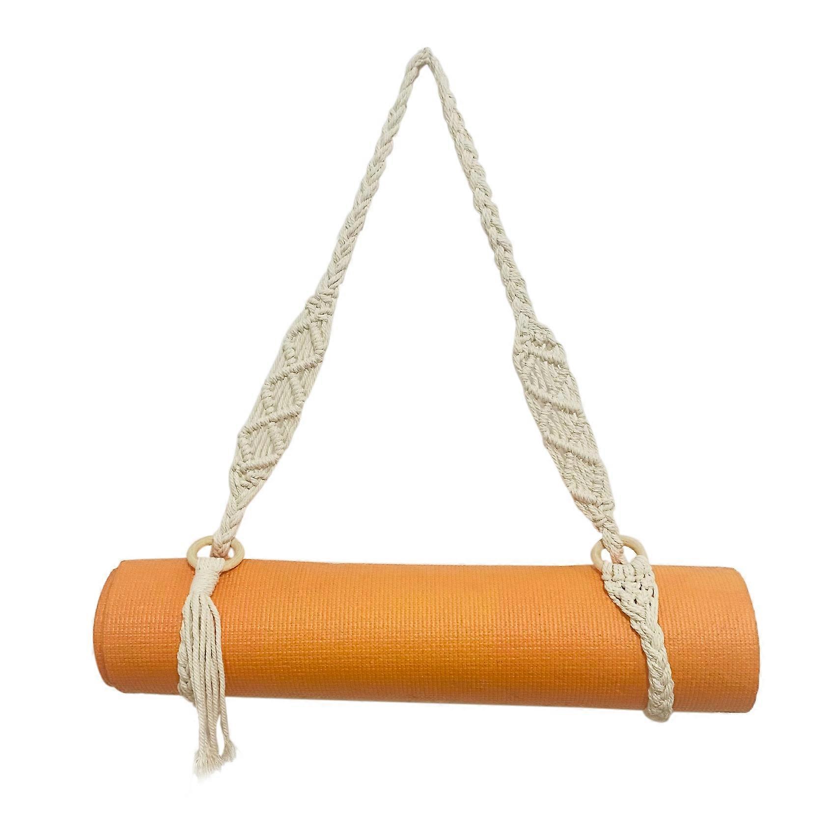 Yoga Mat Carry Strap Handmade Boho Crochet Macrame Adjustable Shoulder Strap for Yoga Mat Pilates E
