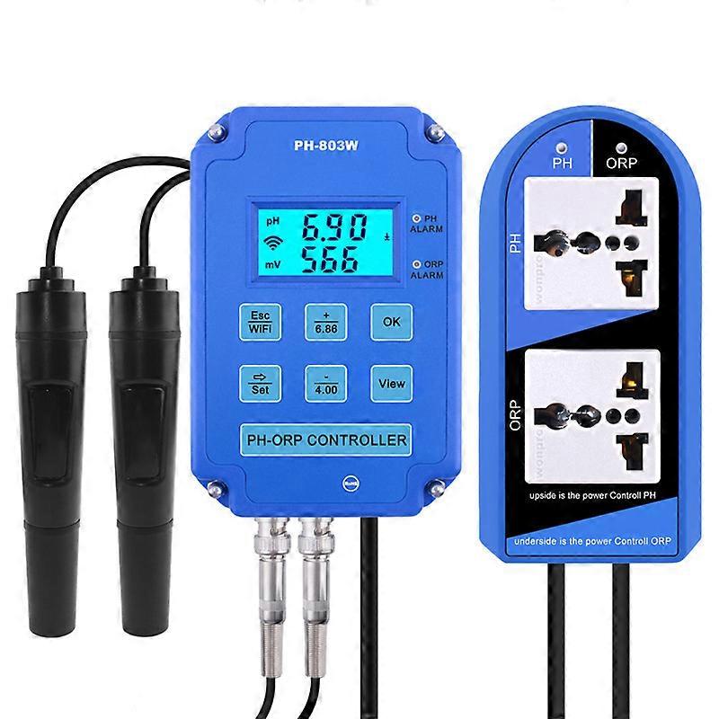 Digital Meter PH-803W WIFI ORP/PH Meter Controller Online Water Quality Monitor AC230V 50/60Hz PH Measuring Tool EU Plug