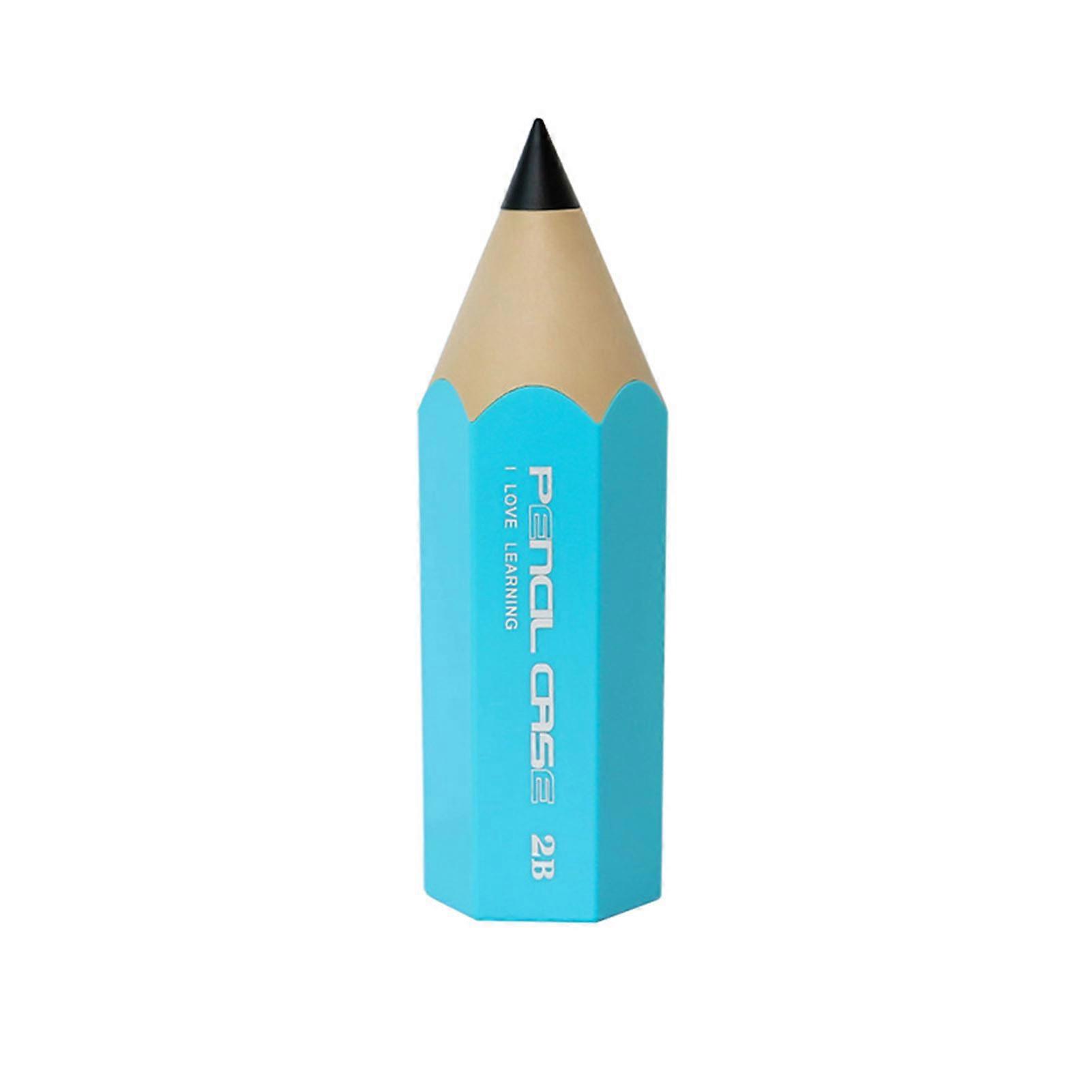 Pencil Shape Pencil Bucket Double Layers Fashionable Stationery Box for Home