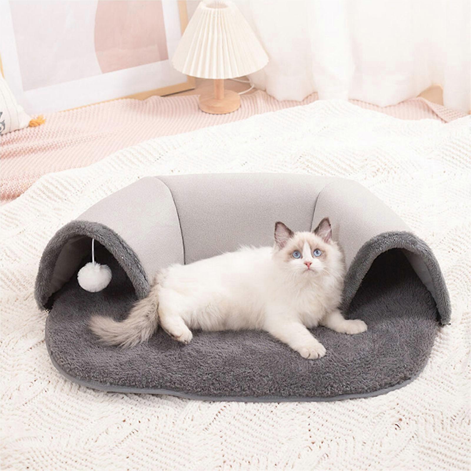 Cute Cat Bed Tunnel Toy Cold-Proof Thickening Pet Plush Cushion Tunnel for Pet Cat Autumn and Winter Sleeping