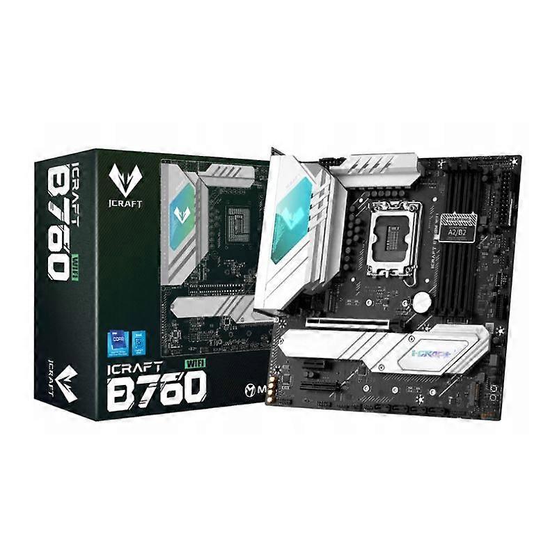 MAXSUN ICRAFT B760M D5 WIFI Motherboard Socket LGA 1700 B760 chipset supports DDR5 4800MHz 2 memory slots 4 SATA built-in Wi-Fi.