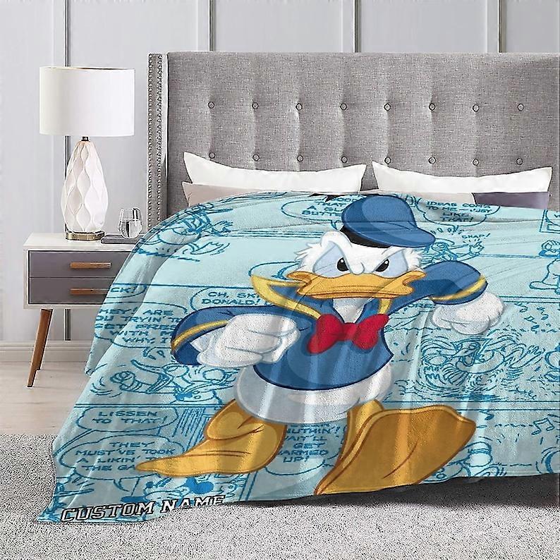 Anders And Tæppe Blød Varm Flannel Kaste Brugerdefineret navn Tæppe Til Seng Sofa Dekorationer Jul Fødselsdag Gave-MYFX543