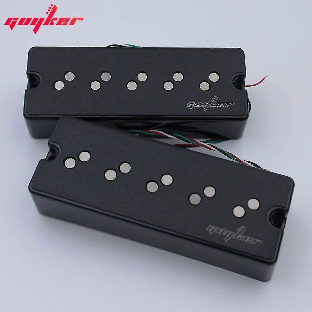 1 SET Double Noise Reduction Pickups  Split Coil Humbucking 5 String Bass Pickups Bridge + Neck Alnico Black
