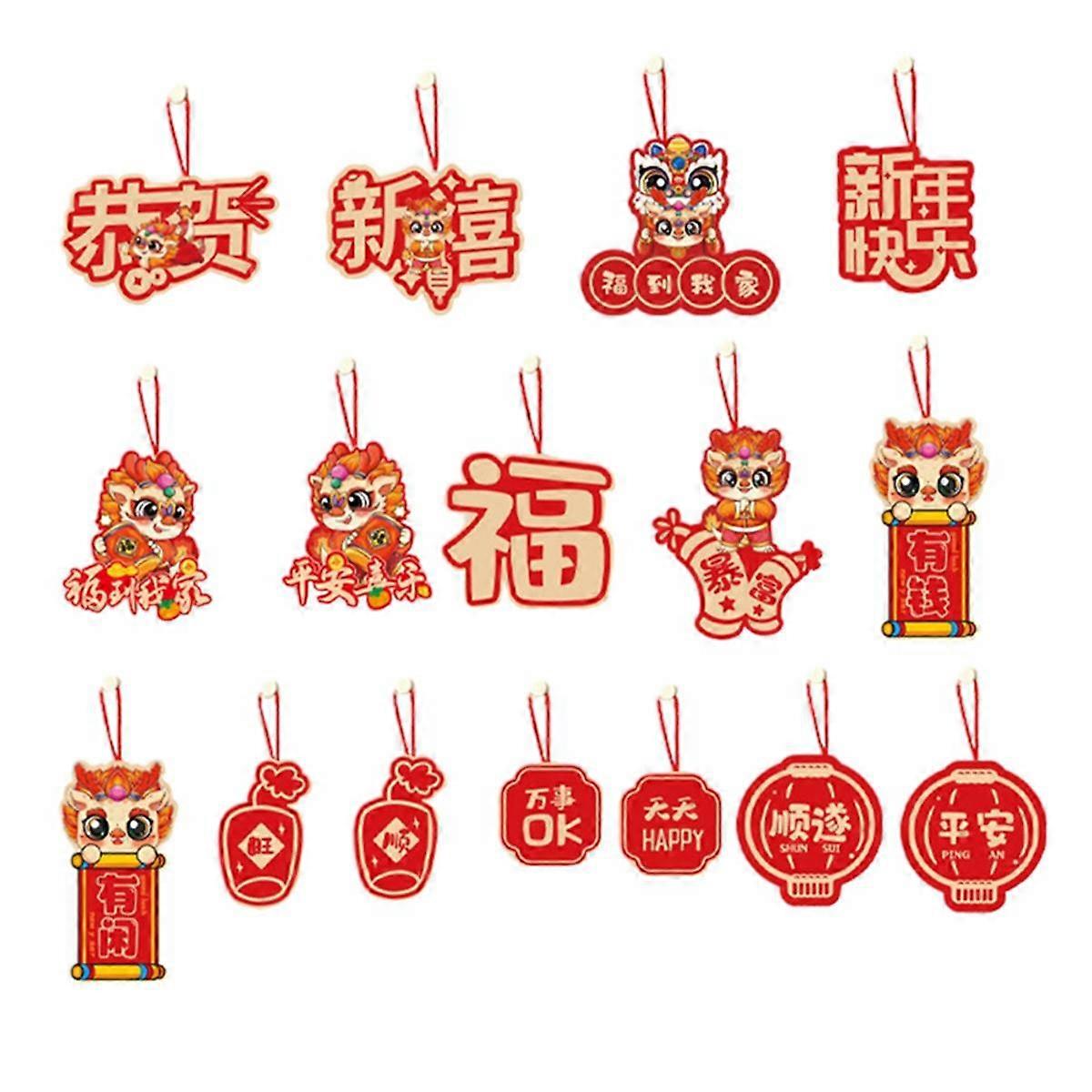 Chinese New Year Decoration Lion Dance Hanging Tag Chinese Lunar New Year Hanging Decoration,C