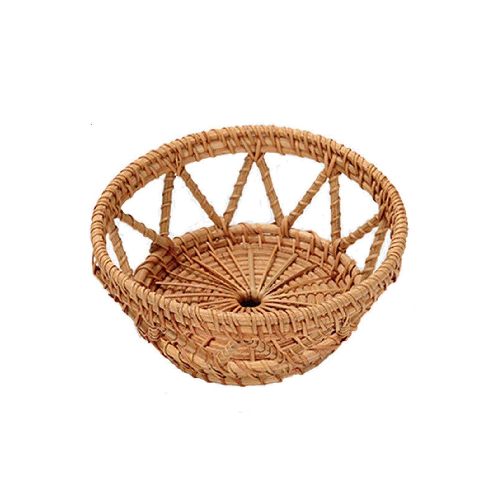 Rattan Woven Tray Convenience Store Handmade Round Basket Food Craft Rattan Tray for Food Fruit Storage New