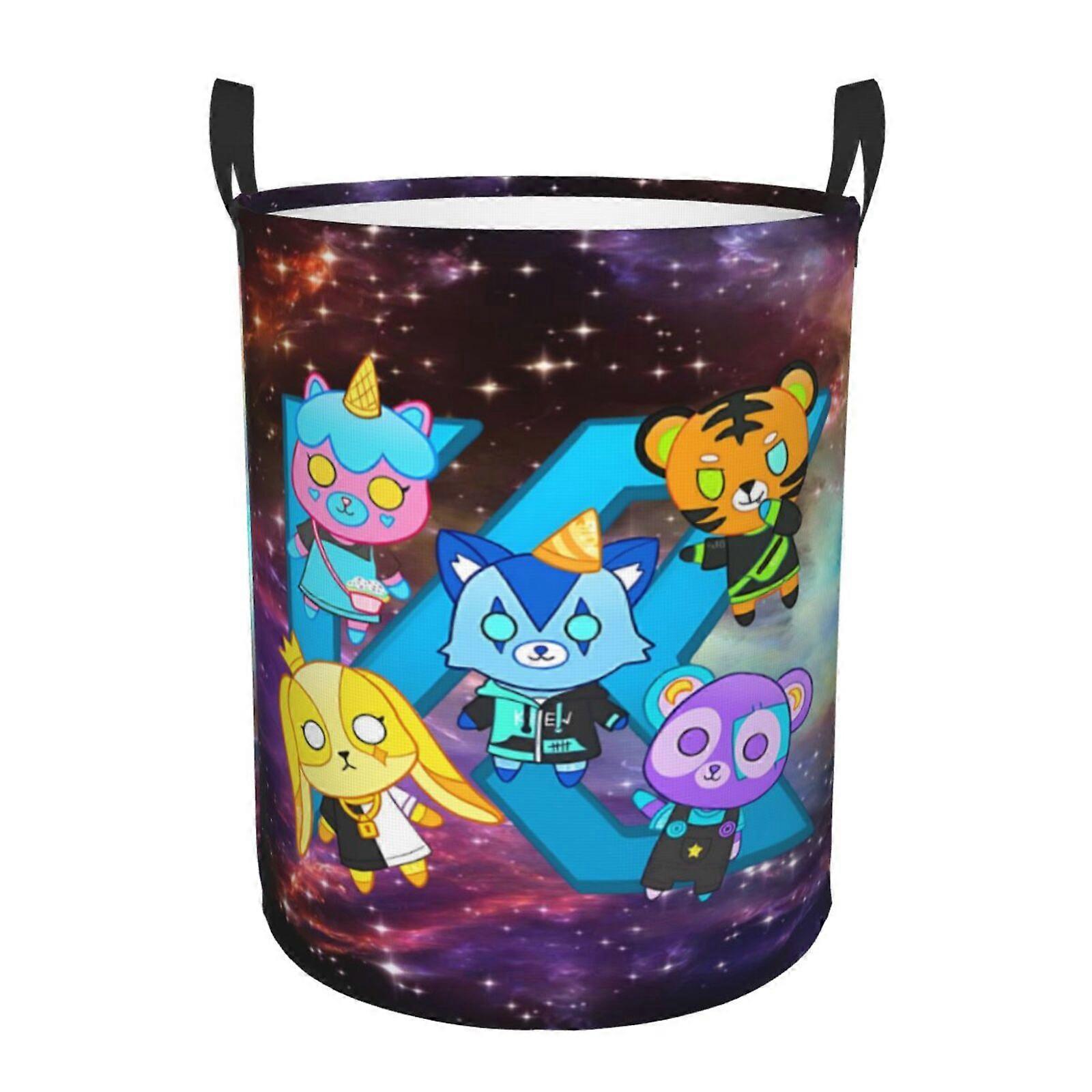 Itsfunneh Krew 3d Graphic Flame Laundry Basket Fire Flame Clothes Hamper Storage With Handle-SYS27800