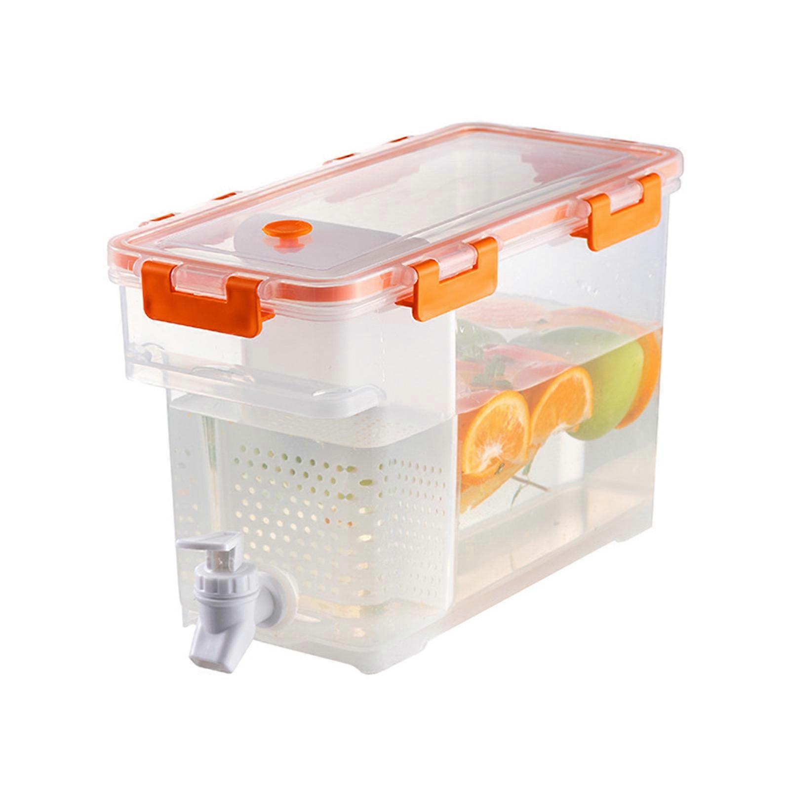 3.5L Cold Kettle With Faucet In Refrigerator,Large Capacity Storage For Fruit Juice Dispenser With Top And Spigot Fruit Teapot Lemonade Bucket