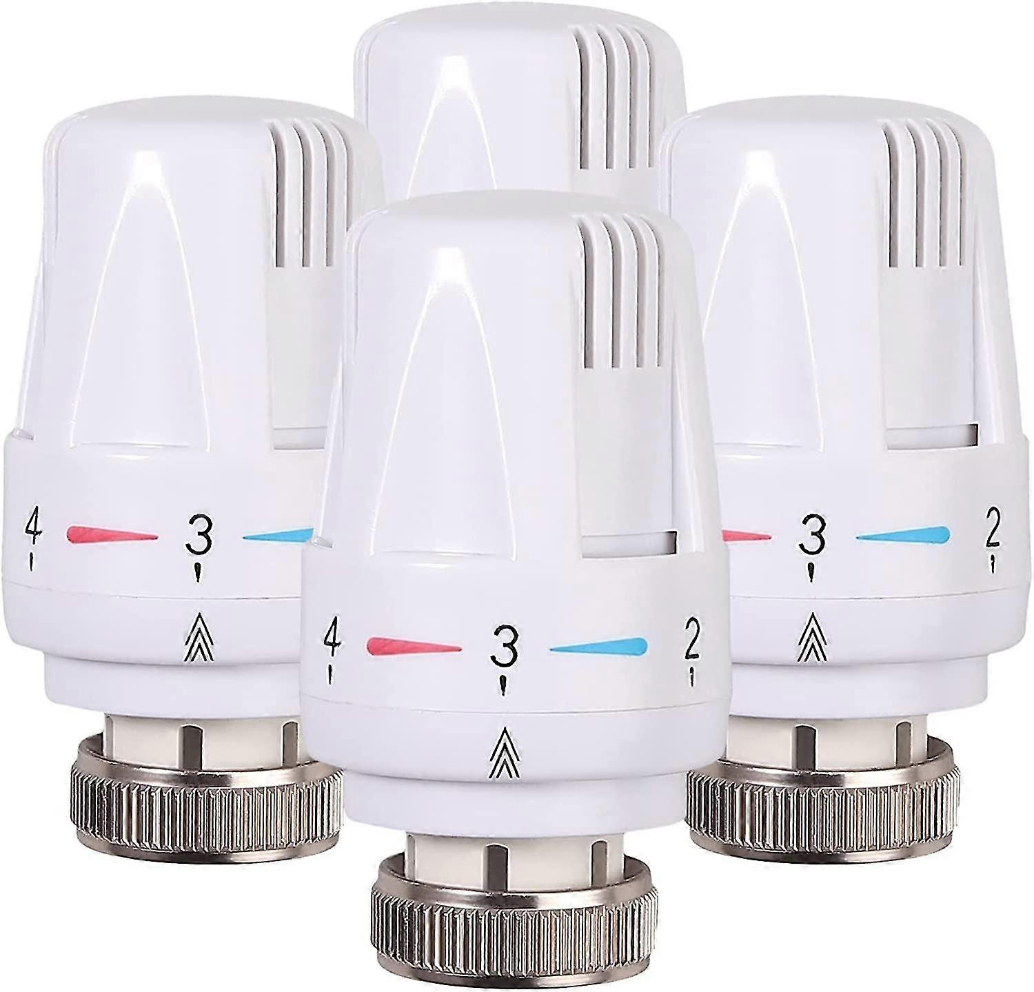4 Pcs M30x1.5 Thermostatic Radiator Valve Trv Radiator Valve Replacement Head For Heating System Temperature Control For Home And Office