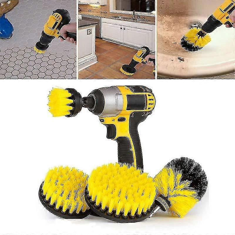 4 Piece Drill Brush Attachment Set Power Scrubber Brush Cleaning Kit All Purpose Drill Brush With Extend Attachment