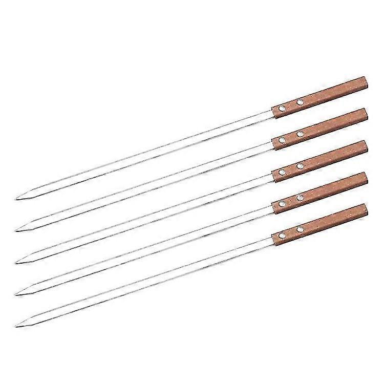 Bbq Skewer, Turkish Skewers With Wooden Handles, Stainless Steel Kebab Skewers, For Koobideh Kebab, Turkish Style Bbq (d-v2)