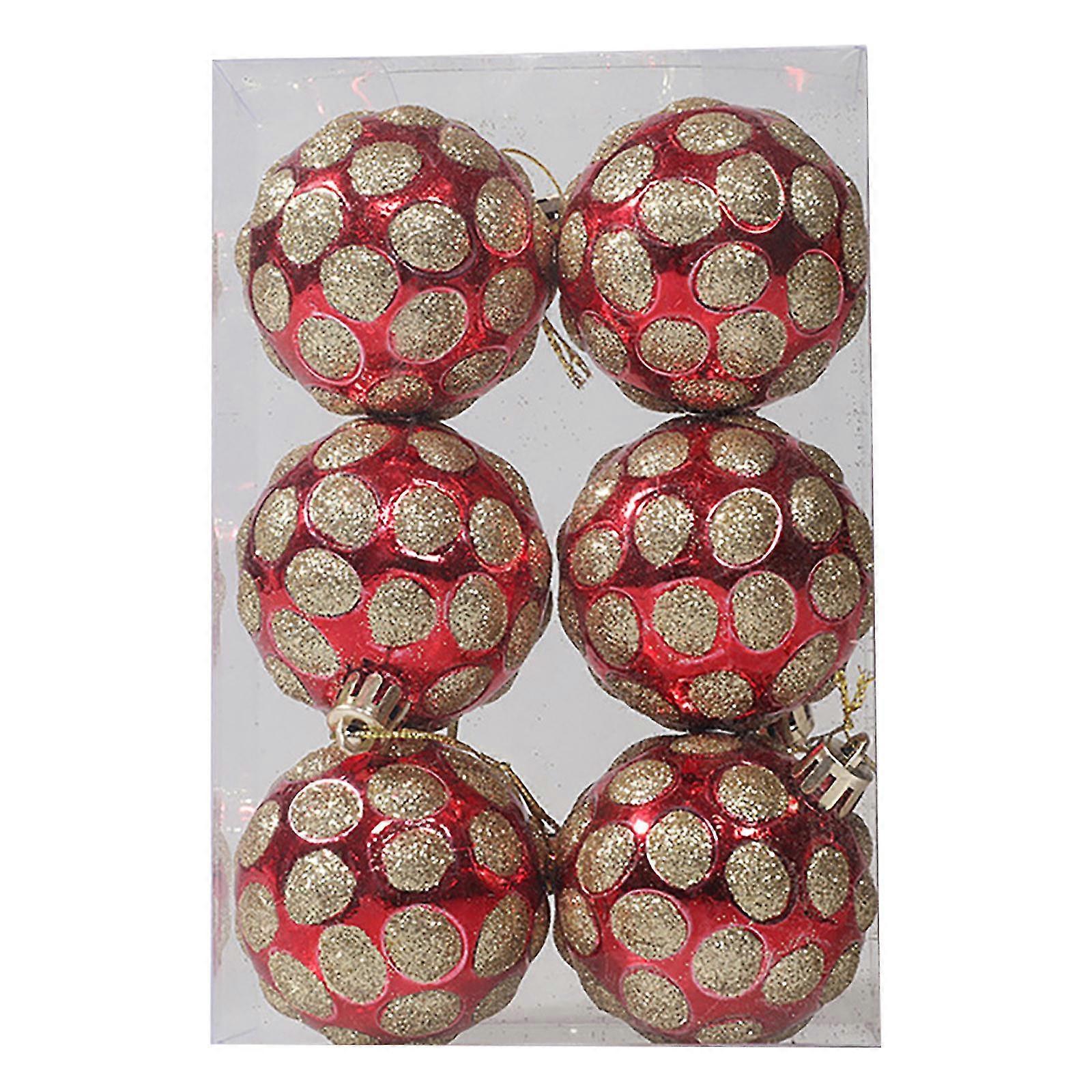 6pcs 6cmプラスチッククリスマスボールギフトクリスマスツリーオーナメント