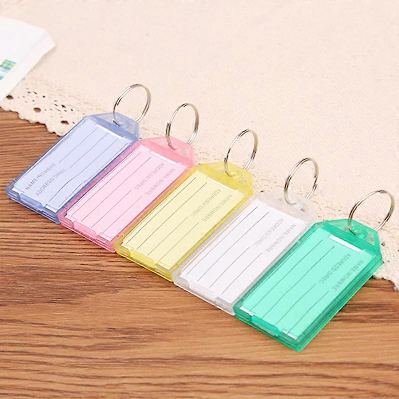 10 Pcs Key Tags With Split Ring Key Fobs Labels Id Keyring Tags