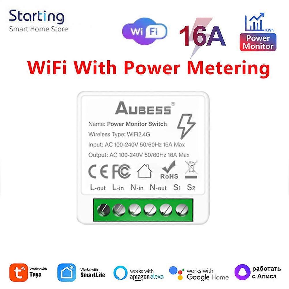 16A Wifi/ZigBee Tuya MINI Smart Switch With Energy Monitor DIY 2-way Control