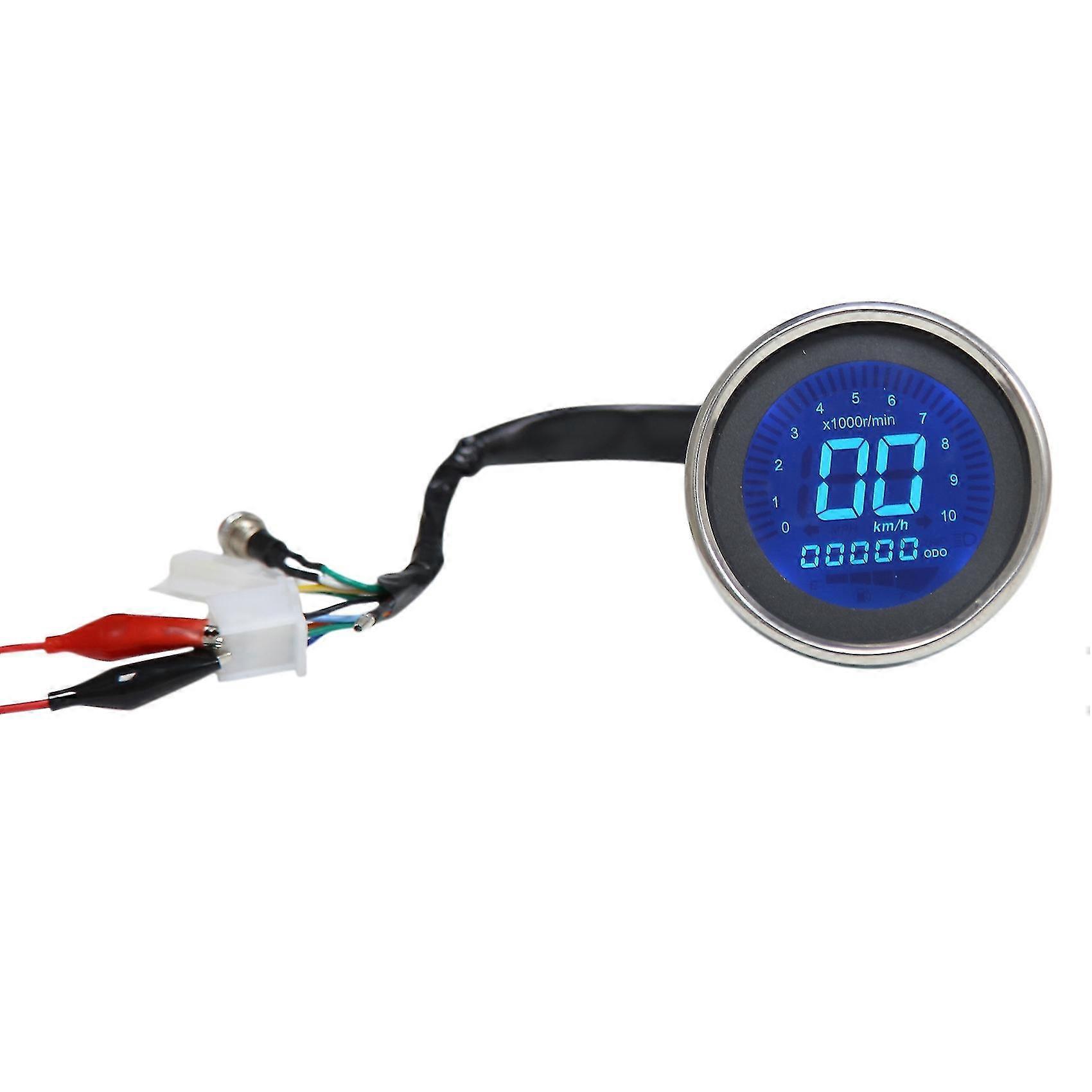 Universal Motorcycle Digital Speedometer Retro Lcd Odometer Cafe Racer Tachometer Indicator Scooter