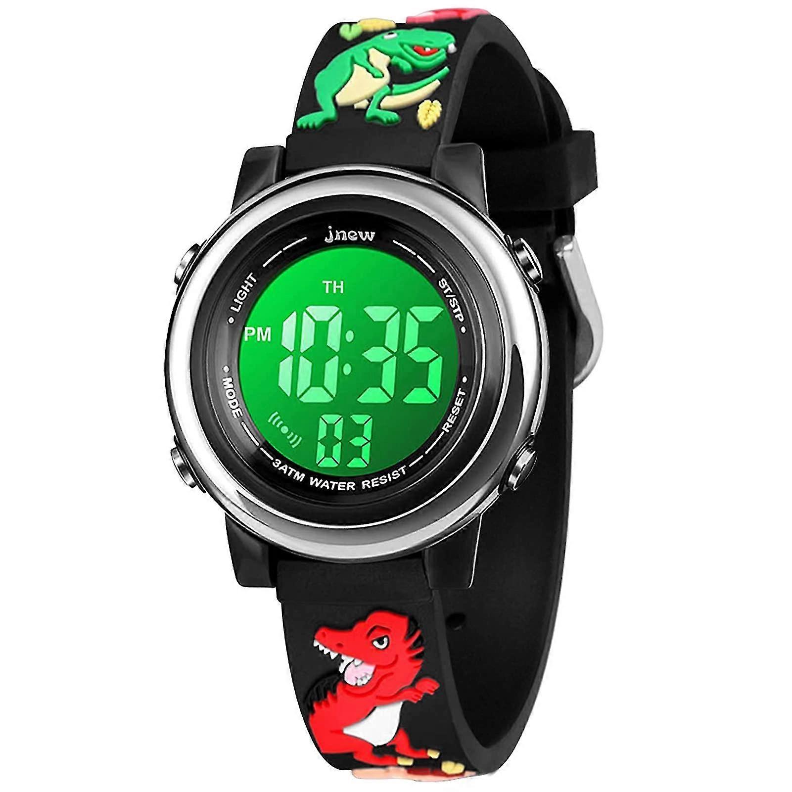 Children's Watch, 3d Cartoon, Waterproof, 7 Colours, Lights, Toddlers Digital Wrist Watch With Alarm, Stopwatch