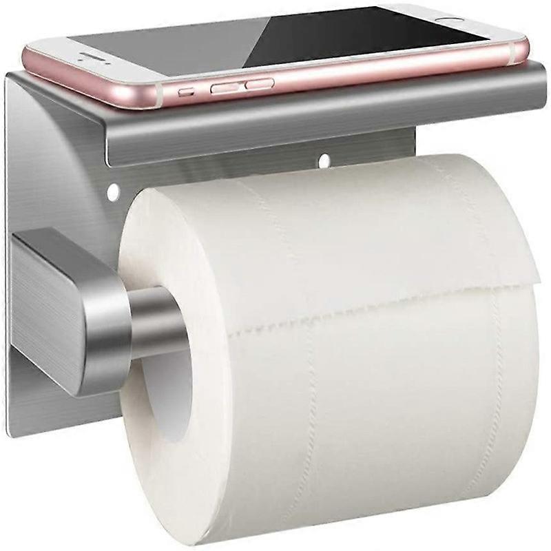 Toilet Paper Holder, Wall Mounted Without Drilling -Silver