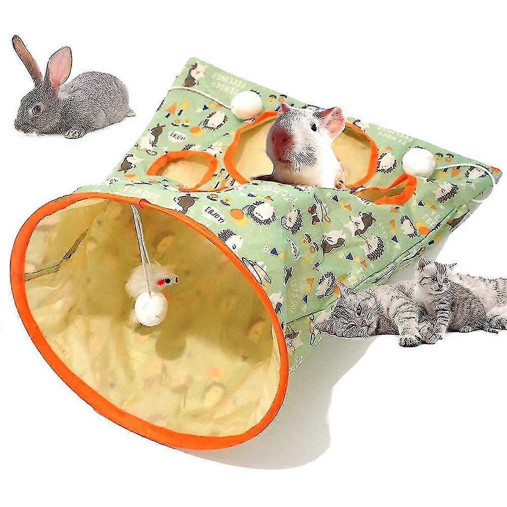 Pet Cat Tunnel Cat Tunnel Bag With Interactive Toys Foldable Cat Drill Bag