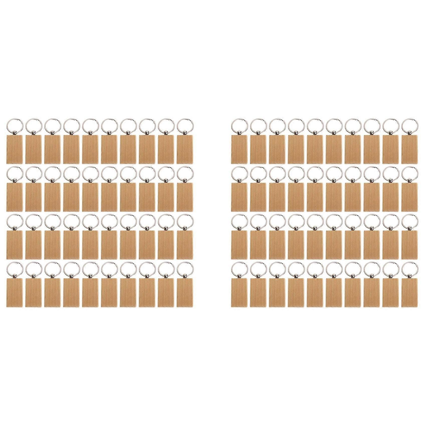 40 stk blank tre nøkkelring gravering diy tre nøkkelringer nøkkelkoder