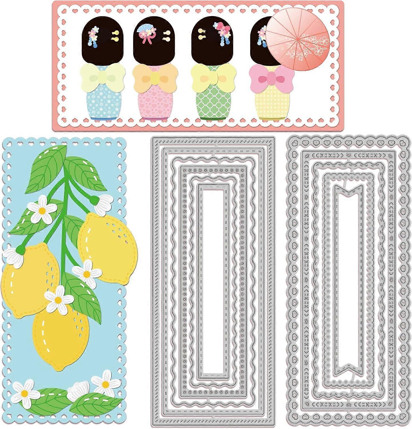 Rectangular Frame Embossing Template Bookmark Carbon Steel Die Notes Embossing for Scrapbooking Card DIY Craft