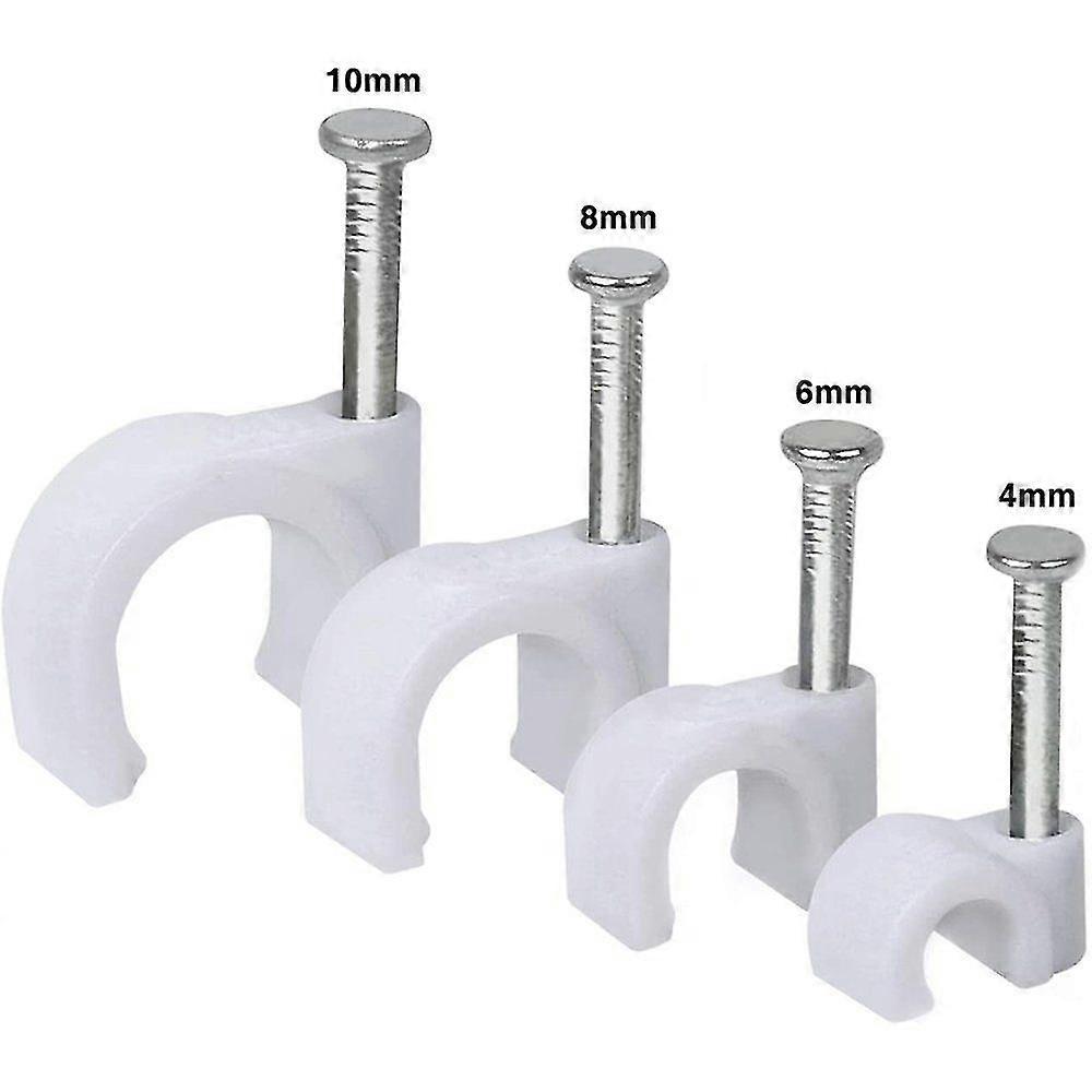 500ケーブルクリップ、ネイルクリップ、ネイル挿入付き接着クリップサイズ:4mm、6mm、8mm、10mm