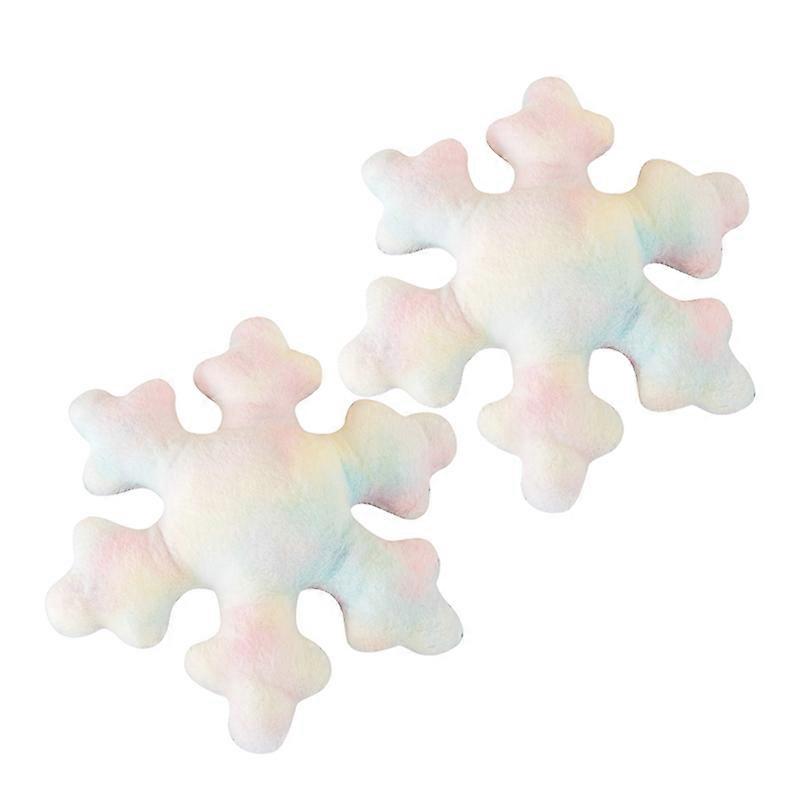 Set of 2 3D Snowflake Christmas Decorative Throw Pillows