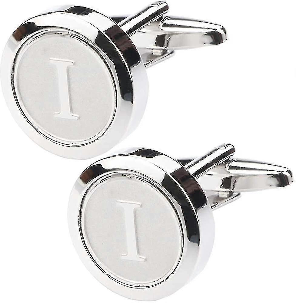 Mens Classic Stainless Steel Initial Cufflinks 26 Alphabet Initial