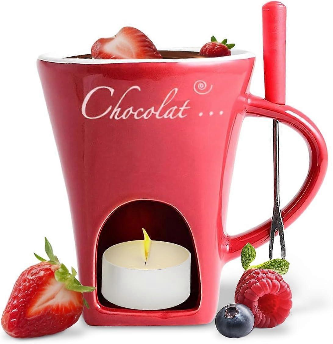 Κούπα σοκολάτας fondue, φλιτζάνι καφέ, κούπα σοκολάτας με πηρούνι, κούπα θέρμανσης fondue, ζεστή κατσαρόλα με καραμέλες για γλυκά, τυρί, μαγείρεμα, επιδόρπιο