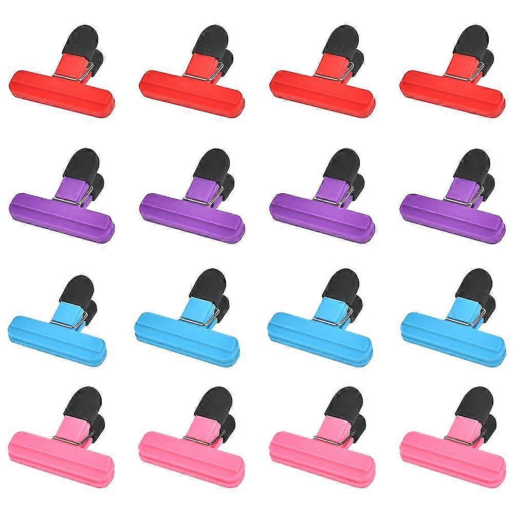 16pcsバッグクリップフードシールクリップヘビーデューティーキッチンクリップ収納クリッププラスチックフードバッグクリップスナックコーヒーポテトフードバッグ用気密クリップ